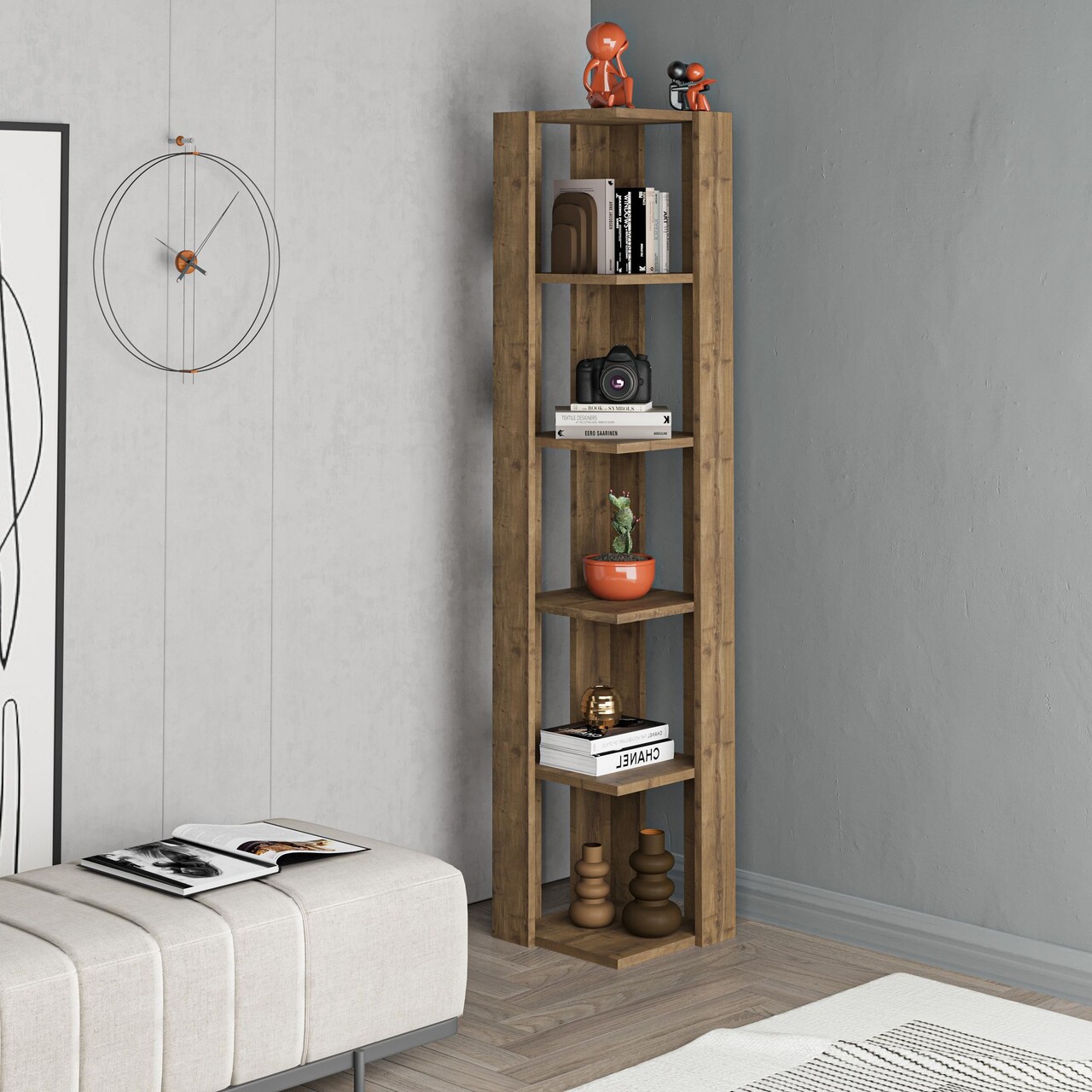 Corp biblioteca, Hanah Home, Nati Corner, 31.8x160.8x31.8 cm, Maro - imagine 6
